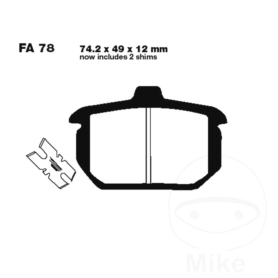 EBC Brake Pads Standard FA078 Fits Harley Davidson XLX-61 1000 1983-1984 - Imagem 1 de 1