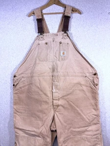 Carhartt Overalls Mens 54x30 Vintage R02 Duck Bib Quilt Lined Double Knee USA - Picture 1 of 22