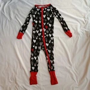 Pijama Little Sleepies Monocromo Corazones Zippy 3T Bambú Negro Rojo San Valentín - Imagen 1 de 4