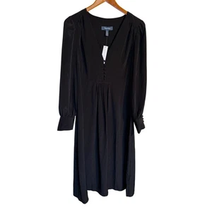 NWT ModCloth Dress Women 8 Black Button Front Midi Dark Cottagecore Punk Gothic - Picture 1 of 9