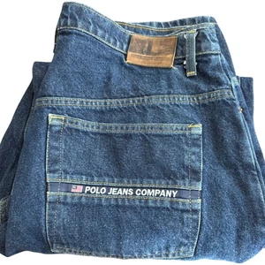 Polo Jeans Company Mens Dark Wash Denim Jeans Size 38x32 Straight Leg - Picture 1 of 9
