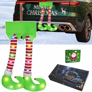 LED Elf Legs Decorations for Christmas Tree Car Trunk Glowing Hanging Ornaments - Picture 1 of 7