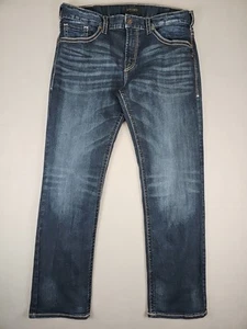 Silver Jeans Men's 36x31 Eddie Straight Leg Stretch Dark Wash Denim - Picture 1 of 8