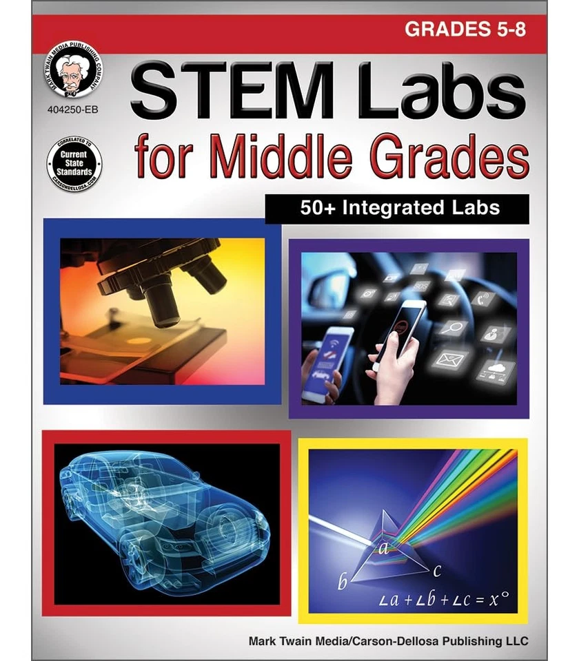 Mark Twain Middle School STEM Labs Activity Book, Science Workbook for Grade... - Image 1 of 1