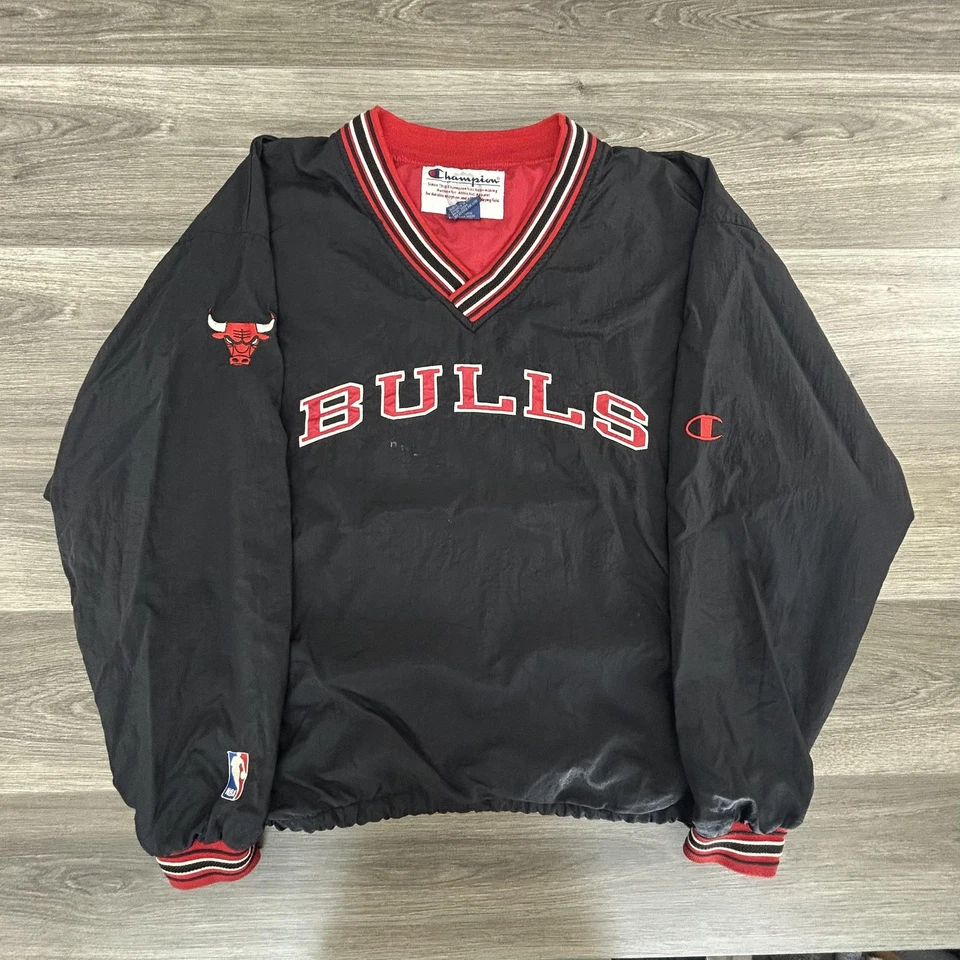 Chaqueta cortavientos vintage de los Chicago Bulls para hombre XL suéter baloncesto años 90 Jordan Foto 1 de 4