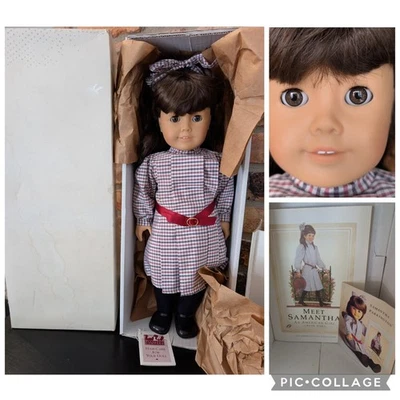 NUEVO Muñeca Samantha American Girl Pleasant Co de Colección Bronceada + Alemania Occidental Meet + Caja Foto 1 de 4