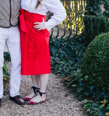 Tory Burch 红色裹身长裙,12 码 — 第 1/4 张图片