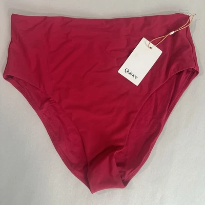 NWT Quince Italian High Rise Red Bikini Bottoms Size XL - Image 1 of 4
