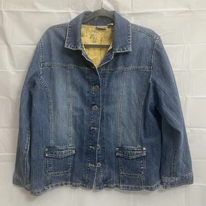 Chico's Denim Jacket Womens Size 3 Cotton Lined XL - Picture 1 of 9