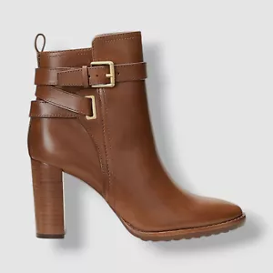 Lauren Ralph Lauren Womens Brown Madisyn Buckled Dress Booties Shoe Size 11B - Picture 1 of 5