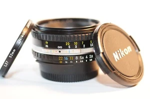 Nikon 50 mm F/1.8 AI-S AIS E PRIME obiettivo pancake BELLO per FA FM2N F3 FE FG F100 DF - Foto 1 di 7