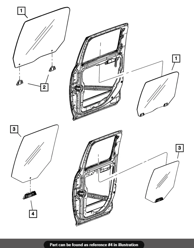 07-24 Ram 1500 DS Wrangler Puerta Trasera Clip Vidrio Fábrica Mopar Nuevo Fabricante Original Foto 1 de 1