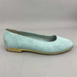 Clarks Ffion Ivy Light Blue Suede Slip On Flat Ballerina Crepe Sole Shoes UK6.5 - Picture 1 of 20
