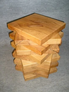 Kubus Bohlenstapel Nachttisch Cubus Beistelltisch Wildbuche Kernbuche massiv - Bild 1 von 4