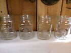 Lot of 4 Vintage Hershey's Ice Cream Sundae Square Clear Glass Pint Canning Jars