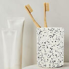 Stone Round Shaped Toothbrush Holder For Bathroom & Washroom Terrazzo Color
