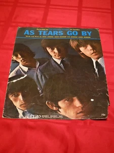 As Tears Go By Sheet Music Lyrics 1964 Rolling Stones Essex Jagger Richards - Picture 1 of 12