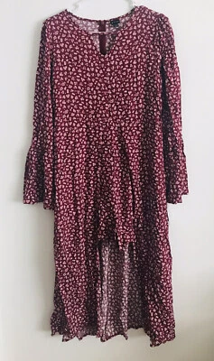 Art Class Girls Maxi Romper Short Sleeve with Shorts Floral Maroon XXL 18-20 - Image 1 of 4