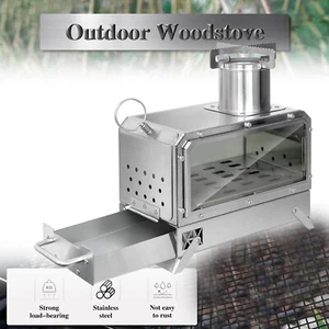 Outdoor Hiking Ultralight Portable Wood Burning Stove Mini Camping Stove BBQ - Picture 1 of 17