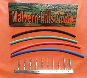 Set of 10 Gold-Plated Cartridge Tags/ Clips+ Heat Shrink Sleeves Rewire Tonearms - Bild 1 von 2