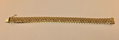 Brazalete de lujo de oro de 9 quilates de longitud 7,1" 23,1 gramos 11 mm de ancho de segunda mano Foto 1 de 4