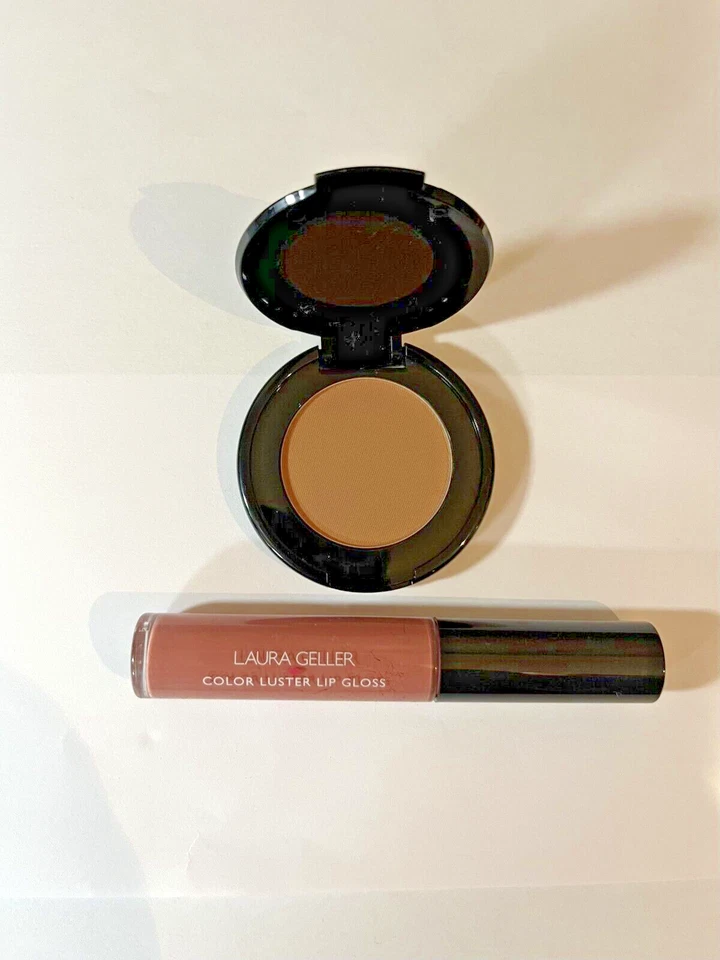 TOO FACED  MATTE BRONZER SHADE- MEDIUM/ DEEP + PEONY POUT LAURA GELLER GLOSS - Image 1 of 1