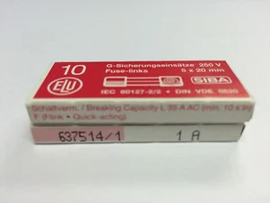 SIBA 70 001 34 179020 Quick Blow Glass Fuse L250V 5x20mm Pick the Rating Pk 5/10 - Picture 1 of 24