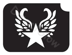 Plantilla de tatuaje de maquillaje brillante Star Wings 1001 arte corporal 2,75"" x 3,75"" - paquete de 5 - Imagen 1 de 1