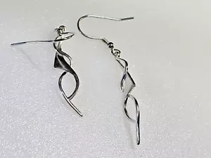 Philip Jones Sterling Silver 925 Earrings Dangle Drop 1.84g - Picture 1 of 9