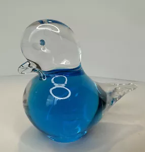 Vintage Art Glass Blue Bird Figurine Made in Sweden - Picture 1 of 3