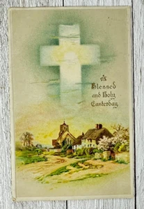 Ostern Postkarte Kreuz Antik Vintage Religiös Kirche Kayabuki Minka Bauernhaus - Bild 1 von 4