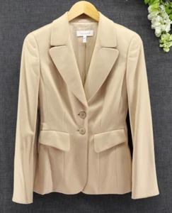 Escada Pazcenza Women's Cashmere Single Breast 2 Button Blazer Tan Sz 34/S - Picture 1 of 10