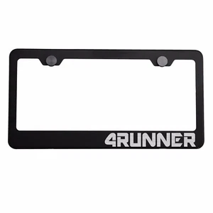 Matte Black License Plate Frame Silver 4RUNNER Laser Etched Metal Screw Cap - Bild 1 von 8