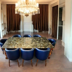 48"x24" Elegant Labradorite Stone Top Dining Table Luxury Lichen Slab Hallway De - Picture 1 of 8
