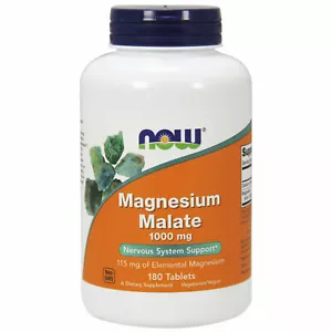 Now Foods Magnesium Malate, 1000 mg,180 Tablets, Nervous System Support - Picture 1 of 1