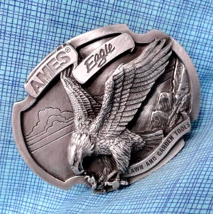 Ames Eagle Tools Promo Gürtelschnalle Amerika # 1 Marke Vintage 1987 Siskiyou .TAZ583 - Bild 1 von 8