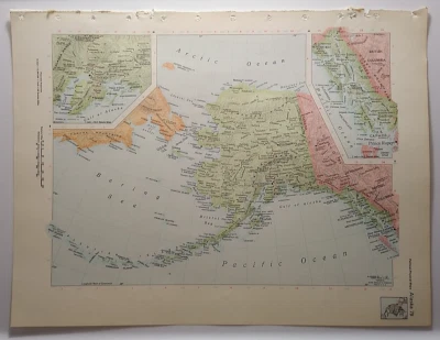 Vintage ALASKA Atlas Map Print 1964 Encyclopedia Britannica World Atlas Page - Image 1 of 4