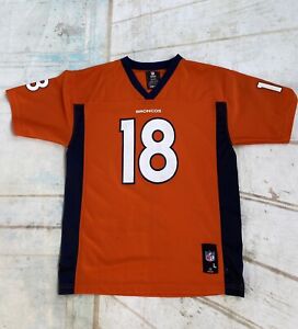 Peyton Manning Denver Broncos Jersey NFL Team Apparel Boys Youth L 18 Orange