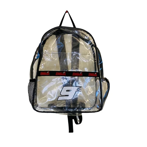 NASCAR Kasey Kahne #9 Clear Stadium Ready Backpack 5 Pocket Adjustable Straps Cover