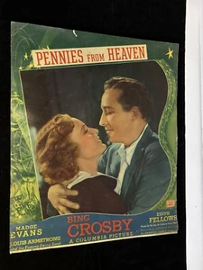 Pennies From Heaven Lobby Card Bing Crosby 17x14 Columbia immagini 1936 - Foto 1 di 8