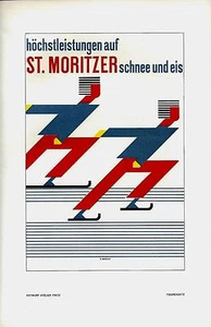 Original vintage print ST.MORITZ ICE SKATING & WINTERSPORTS c.1935 - Picture 1 of 2