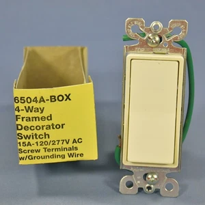 Eagle COMMERCIAL Grade Almond 4-Way Decorator Rocker Wall Light Switch 15A 6504A - Picture 1 of 6