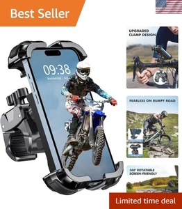 Upgrade Motorcycle Phone Mount - 360° Rotatable Holder with Quick Lock Feature - Picture 1 of 10
