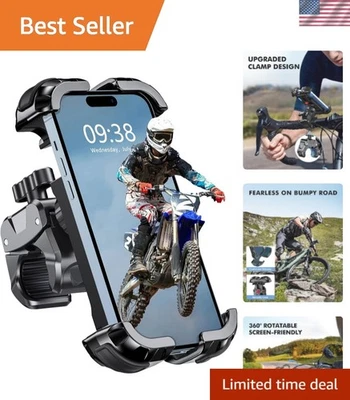 Upgrade Motorcycle Phone Mount - 360° Rotatable Holder with Quick Lock Feature - Image 1 of 4