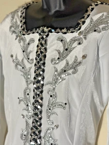 Blanco Plata Negro Terciopelo Para Hombre Disfraz Príncipe Ballet Túnica Chaqueta Pecho 40 - Imagen 1 de 11