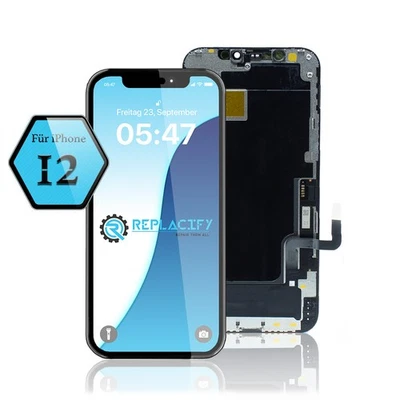 REPLACIFY iPhone 12 12 Pro Display Incell LCD Schwarz Ersatz Bildschirm Touchscreen Neu