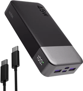 Power Bank 20000Mah Powerbank 45 W Fast Charging Caricatore Portatile USB C in & - Foto 1 di 12