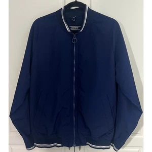 Chaqueta Ligera Lands' End Squall Varsity Azul con Borde Blanco Talla M Nueva Sin Etiquetas - Imagen 1 de 10