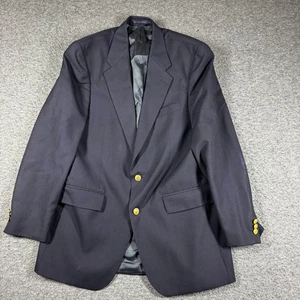 Vintage Chaps Blazer Men 42 Navy Blue Gold Logo Buttons Classic Sport Jacket - Picture 1 of 15