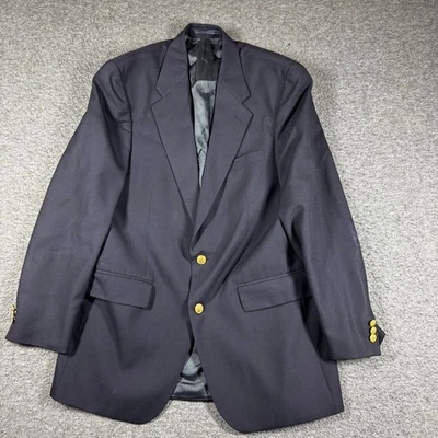 Vintage Chaps Blazer Men 42 Navy Blue Gold Logo Buttons Classic Sport Jacket - Image 1 of 4